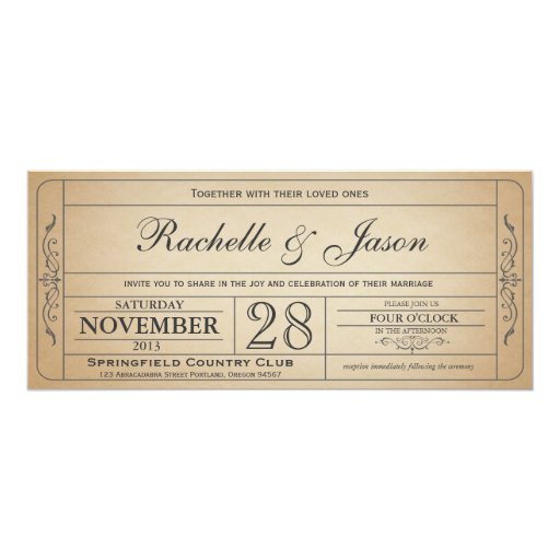 Wedding Ticket Invitations 4