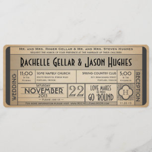 Vintage Wedding Ticket Invitation IV — 40s ère II