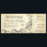 vintage wedding tickets - sophisticated flourishes invitation<br><div class="desc">vintage wedding invitations - tickets with RSVP in one. Elegant swirly flourishes, old paper background and fabulous script typography - perfect invitation for your vintage wedding theme. The RSVP part is approximately 2.6'x4' inches size.---------- If you push CUSTOMIZE IT button you will be able to change the font style, colour,...</div>
