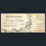 vintage wedding tickets - sophisticated flourishes invitation<br><div class="desc">vintage wedding invitations - tickets with RSVP in one. Elegant swirly flourishes, old paper background and fabulous script typography - perfect invitation for your vintage wedding theme. The RSVP part is approximately 2.6'x4' inches size.---------- If you push CUSTOMIZE IT button you will be able to change the font style, colour,...</div>