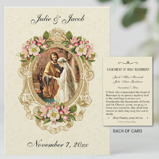 Vintage Wedding Traditional Catholic Holy Card