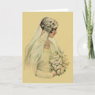 Vintage Wedding, Victorian Bride Bridal Portrait Card