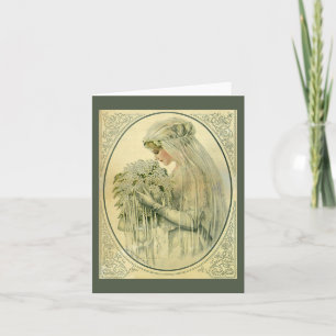 Vintage Wedding, Victorian Bride Bridal Portrait Card