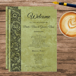 Vintage Wedding, Victorian Floral Scroll Program