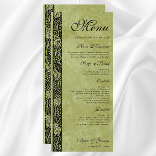 Vintage Wedding, Victorian Grape Vine Leaves Menu