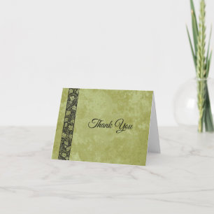 Vintage Wedding, Victorian Grape Vine Leaves Thank You Card
