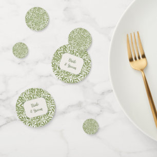 Vintage Wedding, Victorian Willow Leaves Pattern Confetti