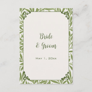 Vintage Wedding, Victorian Willow Leaves Pattern Enclosure Card