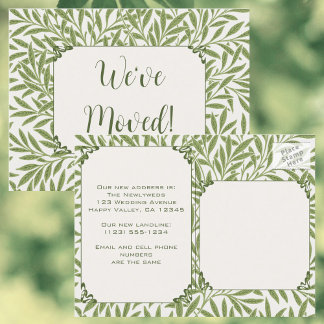Vintage Wedding, Victorian Willow Leaves Pattern Postcard
