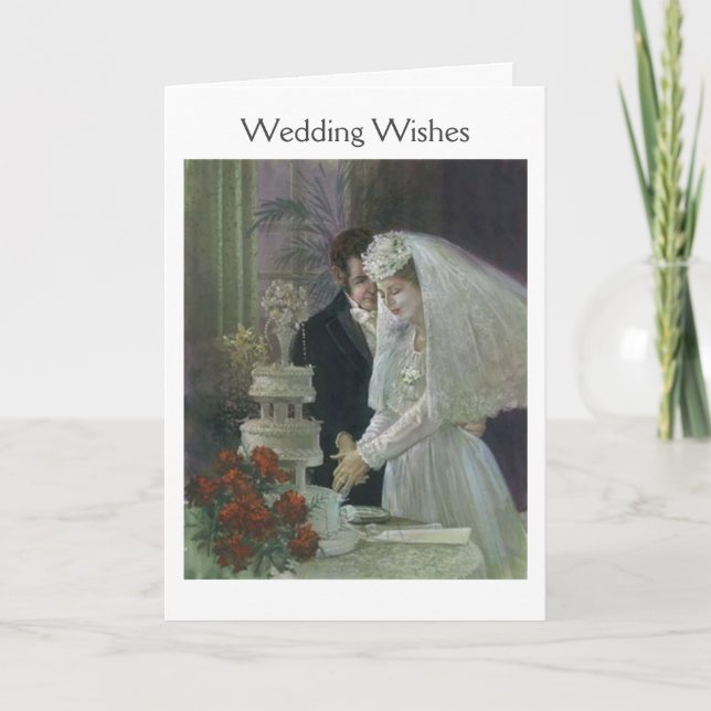 Vintage - Wedding Wishes Card (Front)