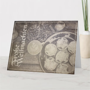 Vintage-Weihnachtsmotiv mit Keksen und Kaffee Card