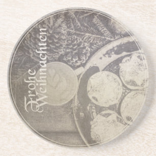 Vintage-Weihnachtsmotiv mit Keksen und Kaffee Coaster