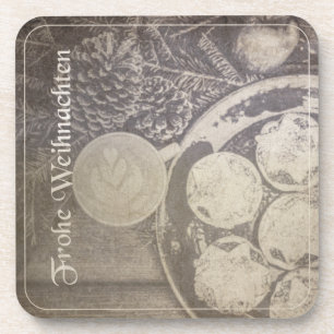 Vintage-Weihnachtsmotiv mit Keksen und Kaffee Coaster