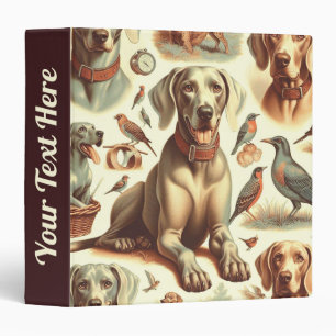 Vintage Weimaraner Seamless Binder