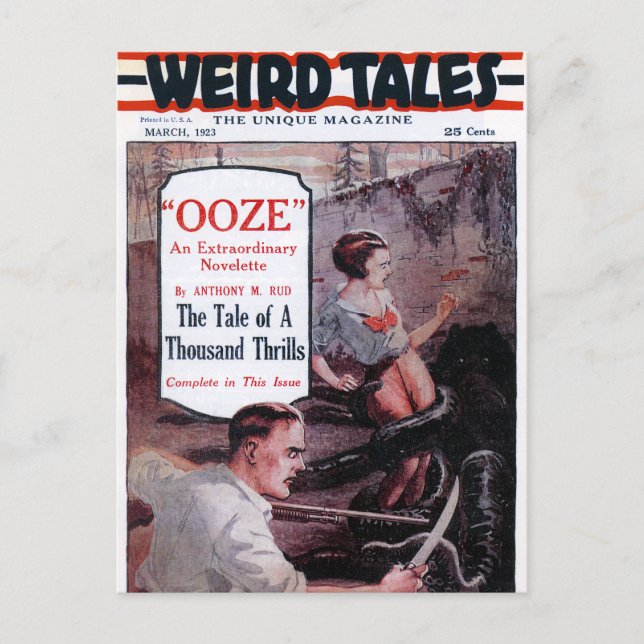 Vintage Weird Tales Ooze Cover 1923 Art Postcard (Front)