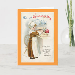 Vintage Welcome Thanksgiving Holiday Card