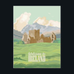 Vintage welcome to Ireland europe irish dublin  Postcard<br><div class="desc">vintage,  retro,  travel,  modern,  watercolor,  classic,  welcome to,  Ireland,  europe,   dublin, </div>