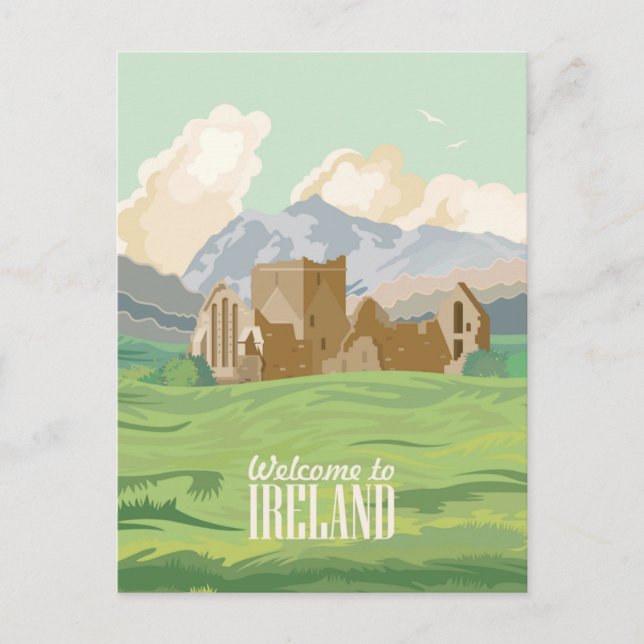 Vintage welcome to Ireland europe irish dublin  Postcard (Front)