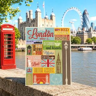 Vintage Welcome to London Postcard