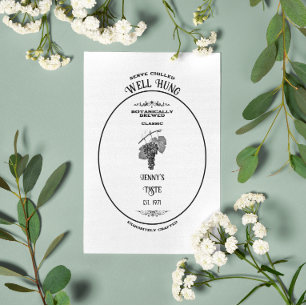 Vintage Well Hung Wine Label Personalized Birthday Card