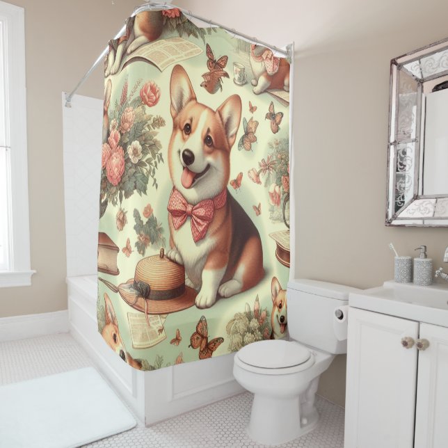 Vintage Welsh Corgi Cardigan Illustration (In Situ)