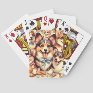 Vintage Welsh Corgi Cardigan Seamless Playing Cards