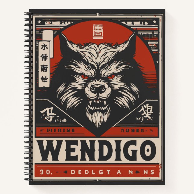 Vintage Wendigo Legend | Native Cryptid Art Notebook (Front)