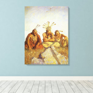 Vintage West, Guardians War or Peace by NC Wyeth Canvas Print