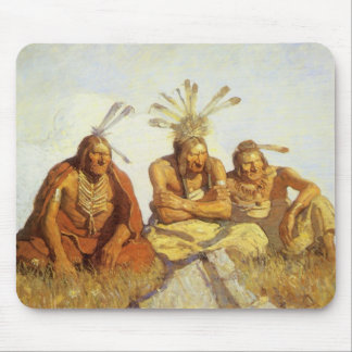 Vintage West, Guardians War or Peace by NC Wyeth Mouse Pad