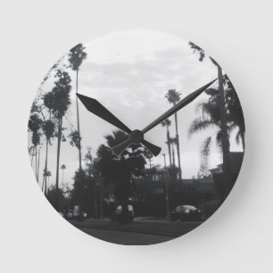 Vintage West Hollywood, Los Angeles, California Round Clock