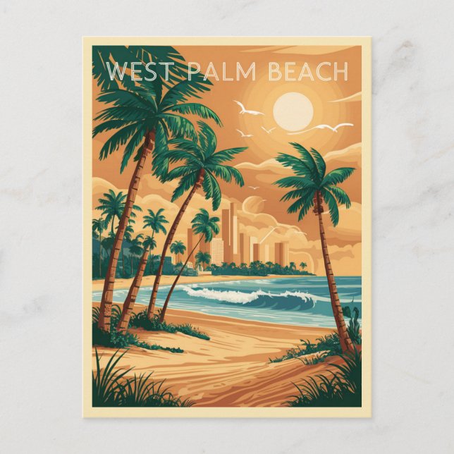 Vintage West Palm Beach, Florida Postcard (Front)