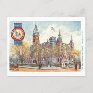 Vintage West Virginia Capitol with Seal Postcard
