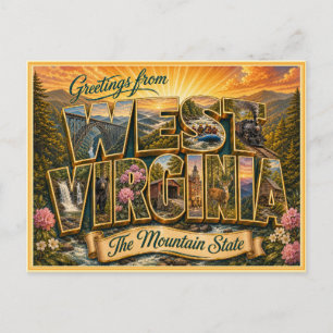 Vintage West Virginia Greeting From Postcard