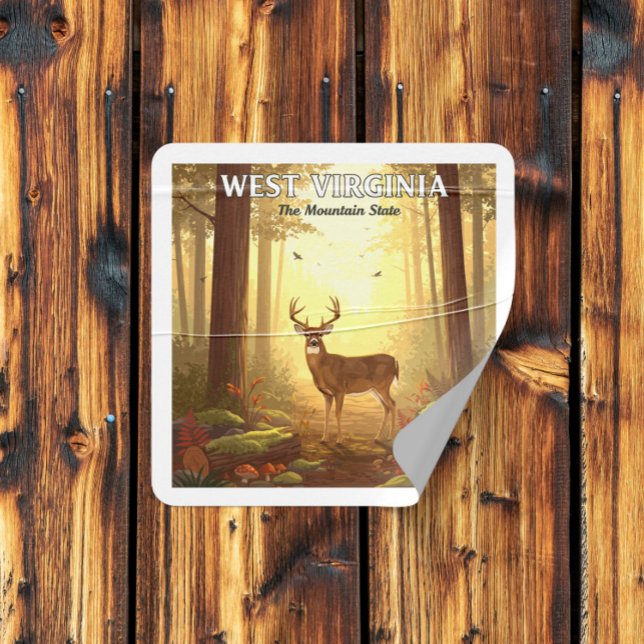  Vintage West Virginia Square Sticker (Creator Uploaded)