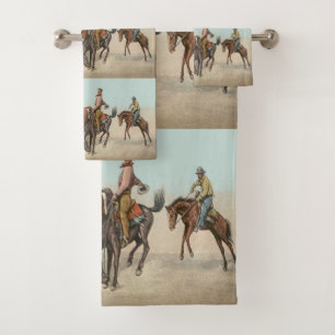Vintage Western 4 Cowboys à cheval