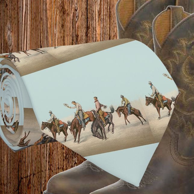 Vintage Western 4 Cowboys On Bucking Horses Tie (Creator Uploaded)
