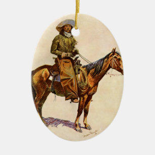 Vintage Western, An Arizona Cowboy by Remington Ceramic Ornament