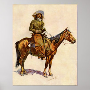 Vintage Western, An Arizona Cowboy by Remington Poster
