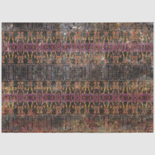 Vintage Western Black Brown Purple Texture Pattern Tissue Paper