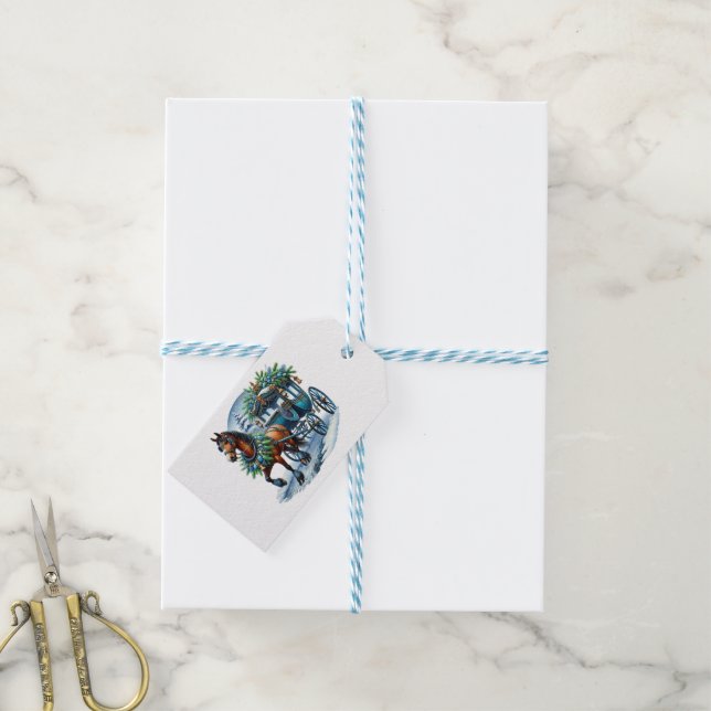 Vintage Western Carriage  Gift Tags (With Twine)