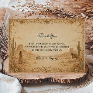 Vintage Western Cosmic Thank You Card