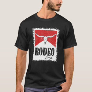 Vintage Western Country Bull Skull Bleached Rodeo T-Shirt