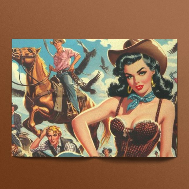 Vintage Western Country Girl Tissue Paper (Creator Uploaded)