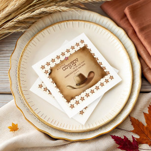 Vintage Western Cowboy Hat Baby Shower Napkins