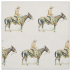 Vintage Western Cowboy On Mule Fabric