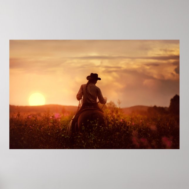 Vintage western cowboy portrait poster (Front)