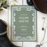 Vintage Western Cowboy Rustic Country Wedding Invitation<br><div class="desc">Vintage Western Cowboy Rustic Country Wedding Invitation</div>