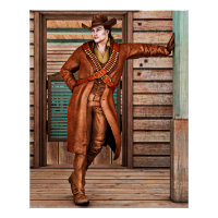 Vintage Western Cowboy Rustic Frontier Art