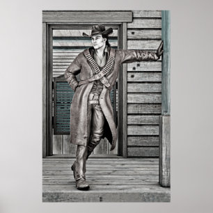 Vintage Western Cowboy Rustic Ranch Art Poster