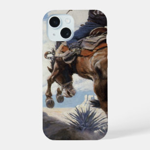 Vintage Western Cowboys, Bucking by NC Wyeth iPhone 15 Case